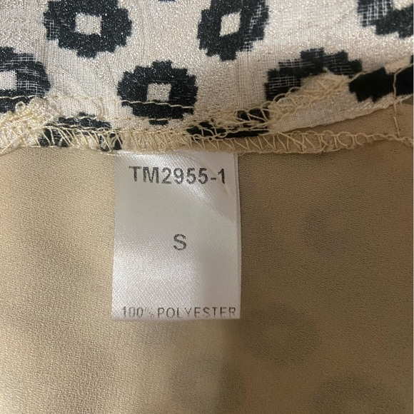 Anthropologie by THML women's S mixed media/print textured geometric top EUC - Picture 9 of 10